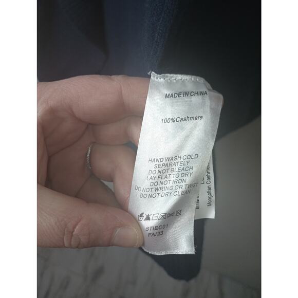 Quince Women's Mongolian Cashmere Open Cardigan Navy Size Medium - Picture 3 of 5